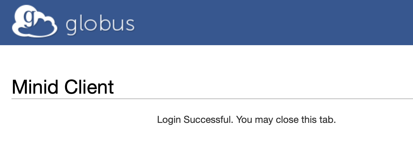 Globus account login success